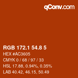Color code: RGB 172.1 54.8 5 | qconv.com