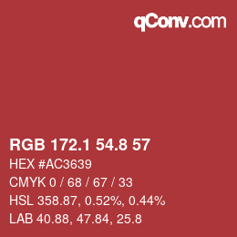 Color code: RGB 172.1 54.8 57 | qconv.com