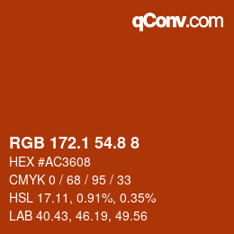 Farbcode: RGB 172.1 54.8 8 | qconv.com