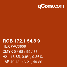 Color code: RGB 172.1 54.8 9 | qconv.com