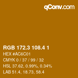 カラーコード: RGB 172.3 108.4 1 | qconv.com