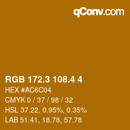 カラーコード: RGB 172.3 108.4 4 | qconv.com