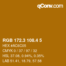 カラーコード: RGB 172.3 108.4 5 | qconv.com