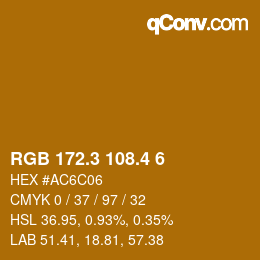 カラーコード: RGB 172.3 108.4 6 | qconv.com