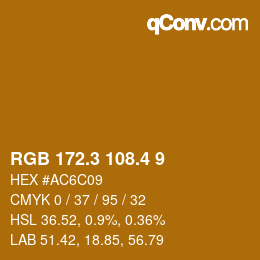 カラーコード: RGB 172.3 108.4 9 | qconv.com