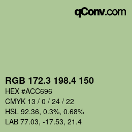 カラーコード: RGB 172.3 198.4 150 | qconv.com