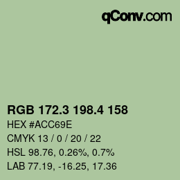 カラーコード: RGB 172.3 198.4 158 | qconv.com