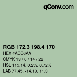 カラーコード: RGB 172.3 198.4 170 | qconv.com
