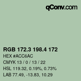 カラーコード: RGB 172.3 198.4 172 | qconv.com