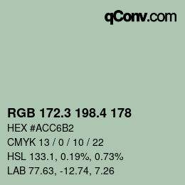 カラーコード: RGB 172.3 198.4 178 | qconv.com