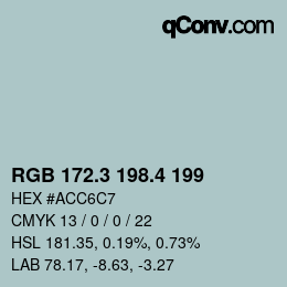 カラーコード: RGB 172.3 198.4 199 | qconv.com
