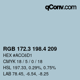 カラーコード: RGB 172.3 198.4 209 | qconv.com