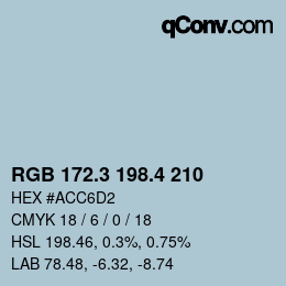 カラーコード: RGB 172.3 198.4 210 | qconv.com