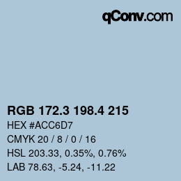 カラーコード: RGB 172.3 198.4 215 | qconv.com