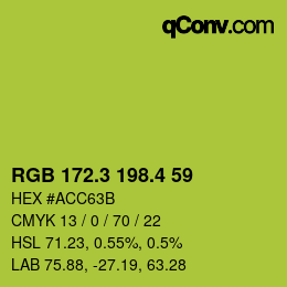 カラーコード: RGB 172.3 198.4 59 | qconv.com