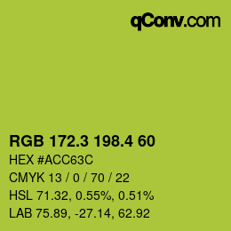カラーコード: RGB 172.3 198.4 60 | qconv.com