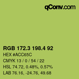 カラーコード: RGB 172.3 198.4 92 | qconv.com