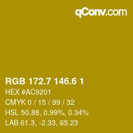カラーコード: RGB 172.7 146.6 1 | qconv.com