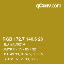 カラーコード: RGB 172.7 146.6 26 | qconv.com