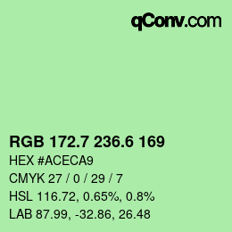 カラーコード: RGB 172.7 236.6 169 | qconv.com