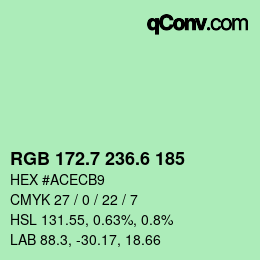 カラーコード: RGB 172.7 236.6 185 | qconv.com
