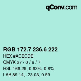 カラーコード: RGB 172.7 236.6 222 | qconv.com