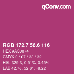 カラーコード: RGB 172.7 56.6 116 | qconv.com