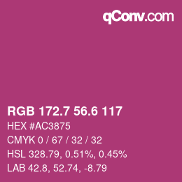 カラーコード: RGB 172.7 56.6 117 | qconv.com