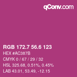 カラーコード: RGB 172.7 56.6 123 | qconv.com
