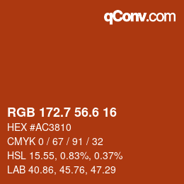 カラーコード: RGB 172.7 56.6 16 | qconv.com