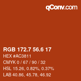 カラーコード: RGB 172.7 56.6 17 | qconv.com