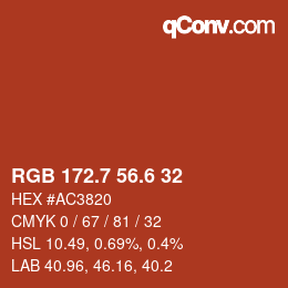 カラーコード: RGB 172.7 56.6 32 | qconv.com