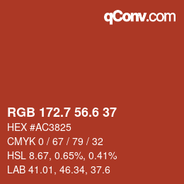 カラーコード: RGB 172.7 56.6 37 | qconv.com