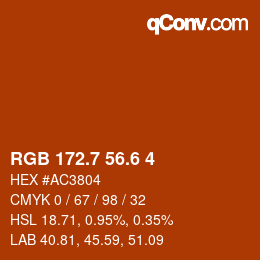 カラーコード: RGB 172.7 56.6 4 | qconv.com