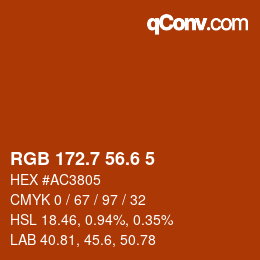 カラーコード: RGB 172.7 56.6 5 | qconv.com