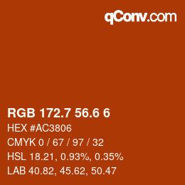 カラーコード: RGB 172.7 56.6 6 | qconv.com