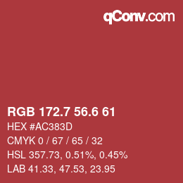 カラーコード: RGB 172.7 56.6 61 | qconv.com