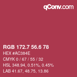 カラーコード: RGB 172.7 56.6 78 | qconv.com