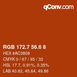 カラーコード: RGB 172.7 56.6 8 | qconv.com