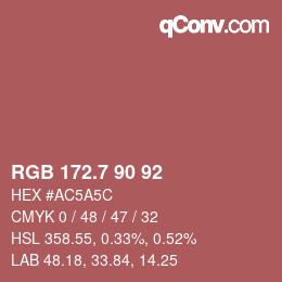 カラーコード: RGB 172.7 90 92 | qconv.com