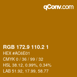 カラーコード: RGB 172.9 110.2 1 | qconv.com