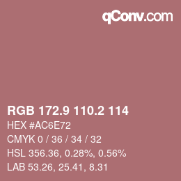 Color code: RGB 172.9 110.2 114 | qconv.com