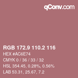 Color code: RGB 172.9 110.2 116 | qconv.com
