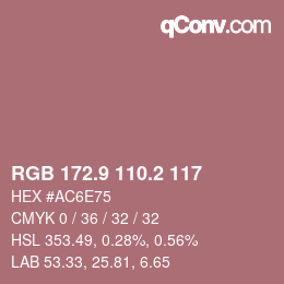 カラーコード: RGB 172.9 110.2 117 | qconv.com