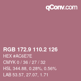 カラーコード: RGB 172.9 110.2 126 | qconv.com
