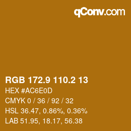 カラーコード: RGB 172.9 110.2 13 | qconv.com
