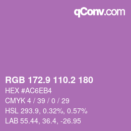 カラーコード: RGB 172.9 110.2 180 | qconv.com
