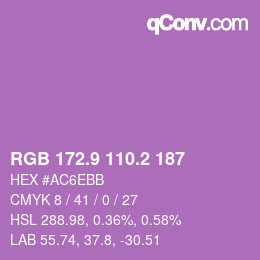 カラーコード: RGB 172.9 110.2 187 | qconv.com