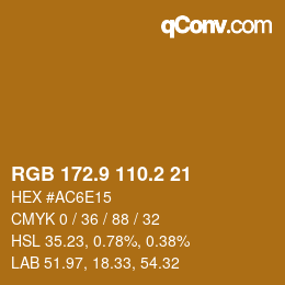 カラーコード: RGB 172.9 110.2 21 | qconv.com