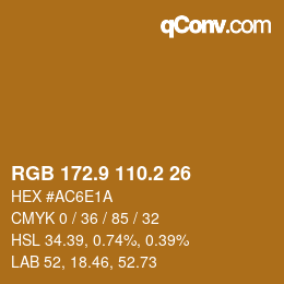 Farbcode: RGB 172.9 110.2 26 | qconv.com